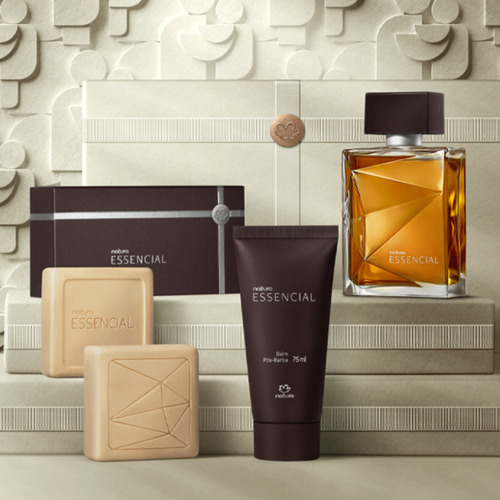 Kit Presente Natura Essencial Para Barbear - Perfume 100ml, Balm Pós-barba, Sabonete