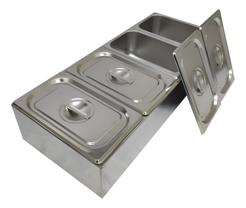 Condimentadora Pizzarola Bancada Inox 4 Cubas Com Gelo X