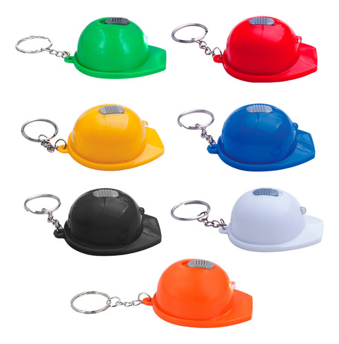 Paquete De 10 Llaveros De Plástico En Forma De Casco Con Luz Color Rojo