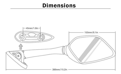 Espelhos Retrovisores De Motocicleta Para Yzf-r3 Yzf R25