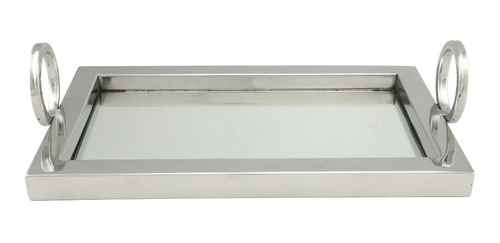 Bandeja Aco Inox E Espelho 30x19x8cm Royal Decor