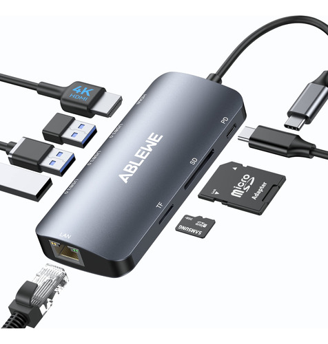 Ablewe - Adaptador Multipuerto Para Concentrador Usb C, Conc