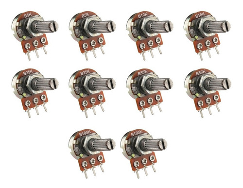 Imagen 2 de 7 de Potenciometro Lineal Nuevo Pack 10 Unidades Varios Valores