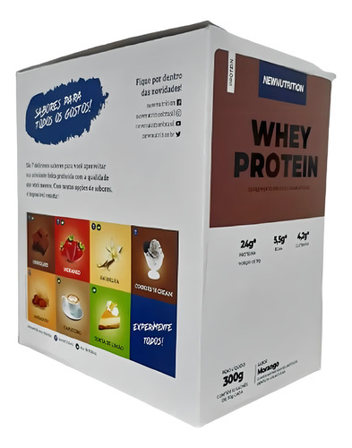 Suplemento Em Pó Newnutrition Whey Protein Massa Muscular Whey Protein Proteína Whey Protein Sabor Morango Em Sachê De 30g