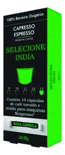 Cápsula Café India Capresso Compatível Nespresso 10 Unidades