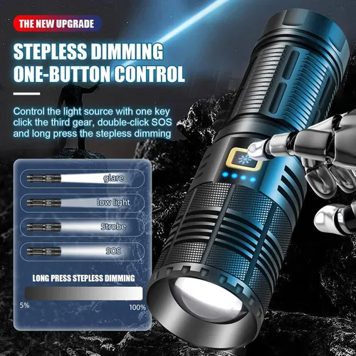 Linterna Recargable Fuerkeem Led 100000 Lúmenes Ip68