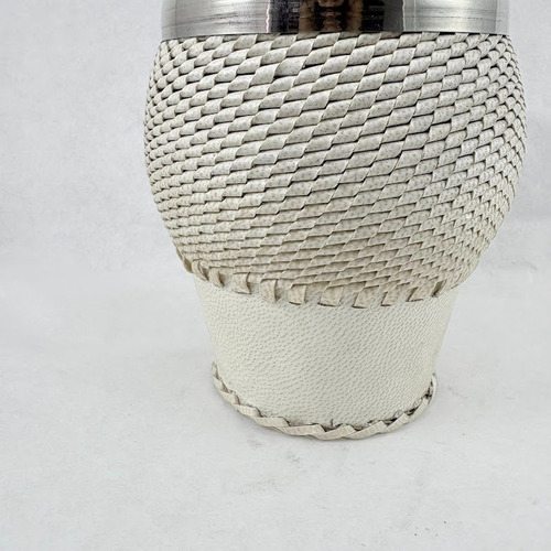 Torpedo Trenzado Cuero Crudo Beige Tejido