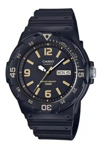 Reloj Casio Sumergible Para Hombre Original Elegan Mrw200 1b Color de la malla Negro Color del bisel Negro Color del fondo Negro