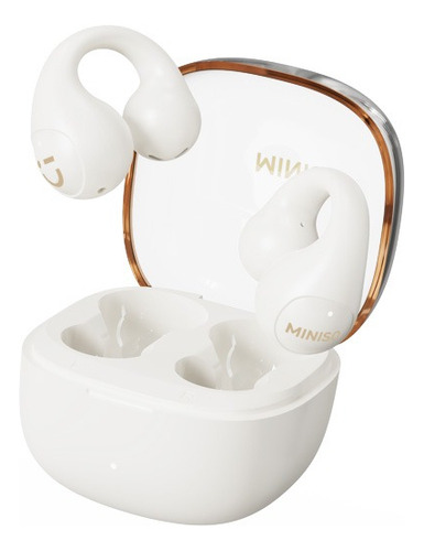 Miniso Mct09 Auricular Bluetooth Inalámbrico Con Clip Color Blanco