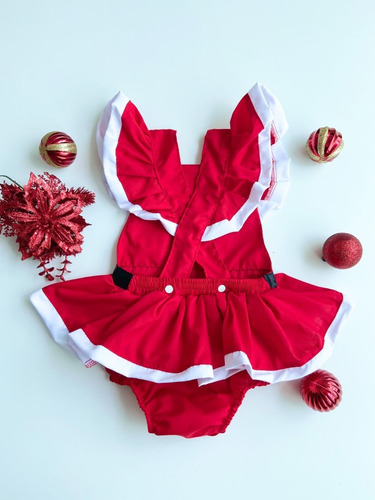 Imagem 7 de 8 de Romper Mamãe Noel Baby Bebê Body De Natal Mesversário Foto