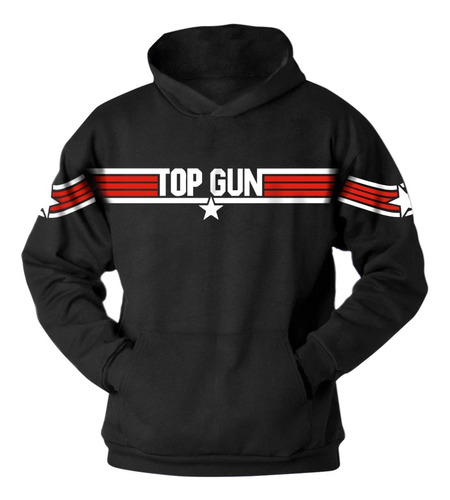 Sudadera Top Gun Hombre Vestir Negra Personalizable Maverick