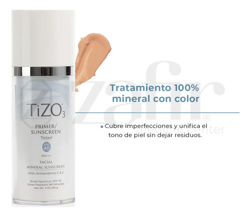 Protector Solar Facial Mineral Tizo 3 Spf 40 Resistente Agua