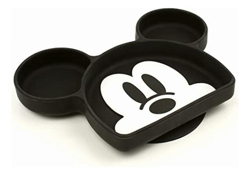 Plato Con Ventosa D Silicona Mickey Mouse Bebes Niños Disney Color Negro