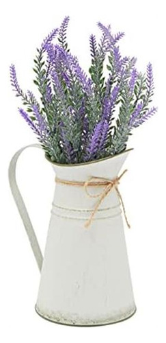 Juego De 2 Flores Artificiales De Lavanda En Jarrón De Jarra