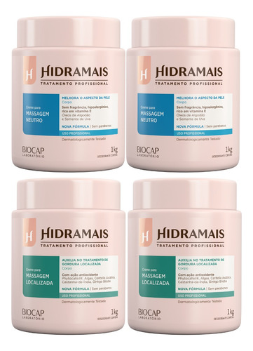 Kit Hidramais 2 Neutro 1kg + 2 Localizada Phytocafeil 1kg