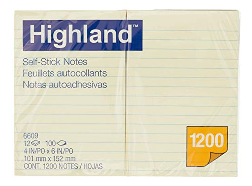 Notas Adhesivas  Highland Sticky Notes, 4 X 6 Pulgadas, Amar