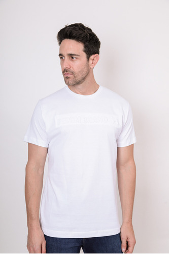 Remera Gofrado Blanca, Hombre. Bravo Jeans, Talle S Al 4xl