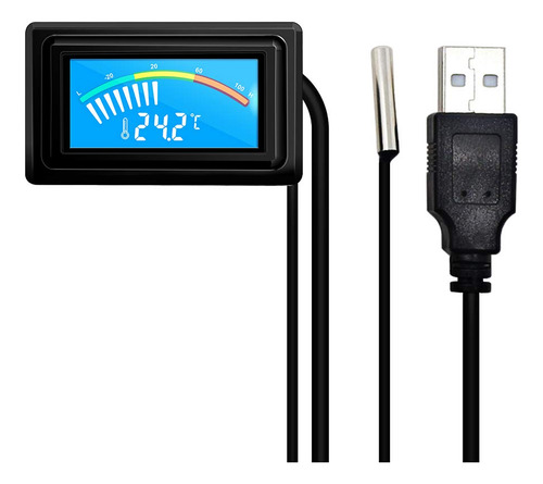 Termómetro Digital Usb Para Acuario Y Mascotas Modelo Lcd Color