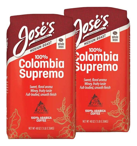 Jose's Café 100% Colombia Supremo 1.36kg - 2 Bolsas