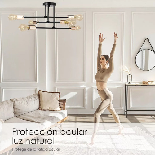 Lámpara De Techo Colgante Iluminación Moderna Con 6 Foco E27