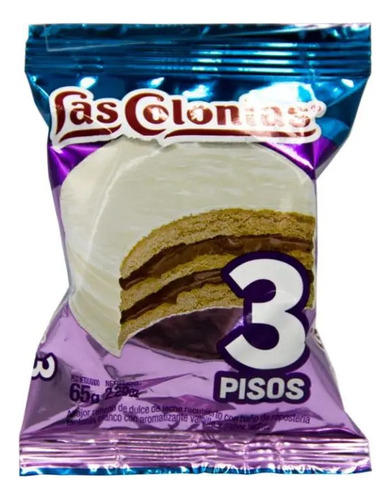 Caja Alfajor Las Colonias 3 Pisos Negro 24u X 65g