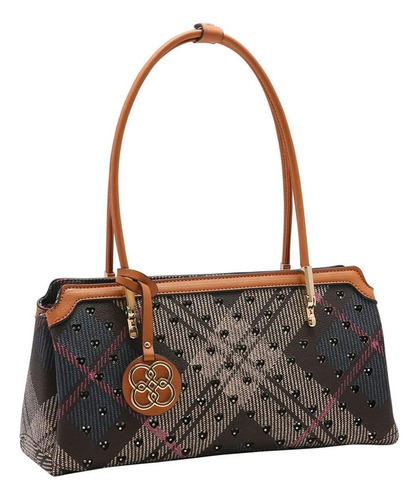 Bolsa Feminina Xadrez Cristal De Ombro Chenson Café - 83179