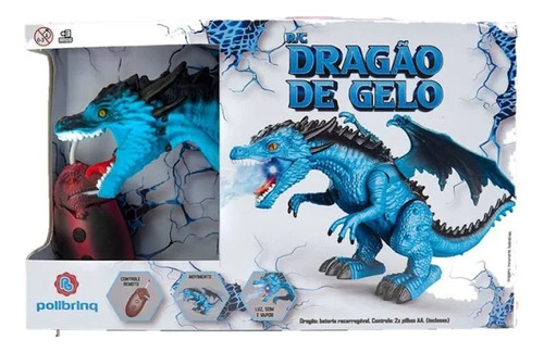Brinquedo Dragão Gelo Azul Controle Remoto Polibrinq Dg053
