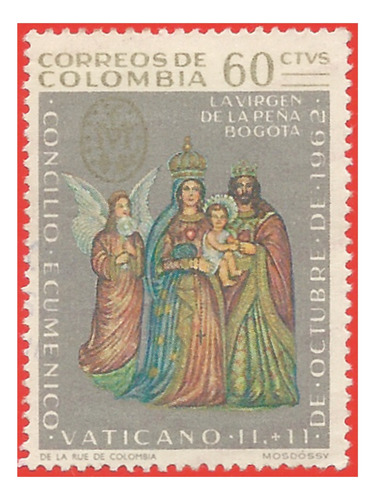 1963. Estampilla Concilio Ecuménico Vaticano, Colombia. Slg1