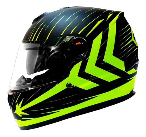 Casco Integral Doble Visor Ghb  Negro / Amarillo 