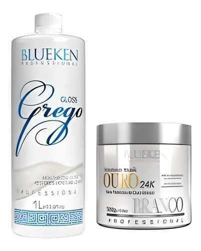 Escova Progressiva Grego 1l+máscara Ouro Branco 500g Blueken