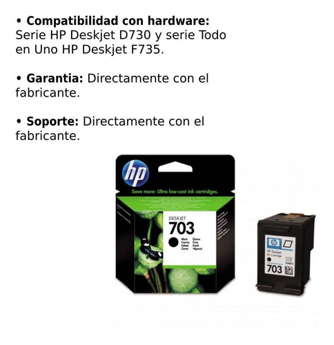 Imagen 4 de 6 de Cartucho De Tinta Hp 703 Negra
