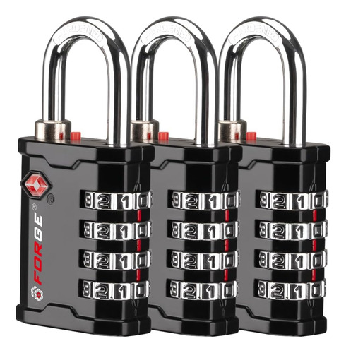 Cerradura Tsa 4 Dígitos - Candado Resistente Negro
