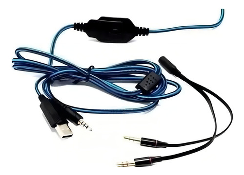 Fone De Ouvido Headset Gamer Verde Com Microfone Ej-902 Cor Azul Luz Azul
