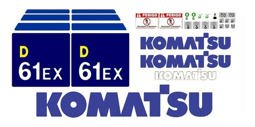 Kit Adesivos Trator De Esteira Komatsu D61ex Ca-00426 Mq Cor