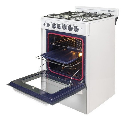 Imagen 3 de 5 de Cocina Eskabe Q10 B 57 Cm Blanca Ceramic Blue Timer Y Luz Blanco Multigas
