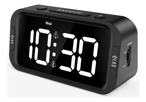 Reloj Despertador Digital Doble Dormitorio, Fácil De C...