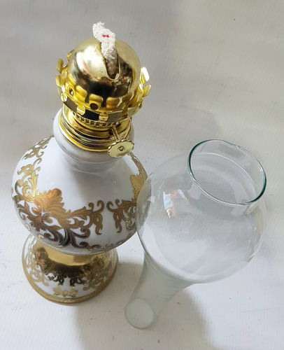 Lámpara De Aceite Porcelana Retro,44 Cm.colección,usable (Usado)