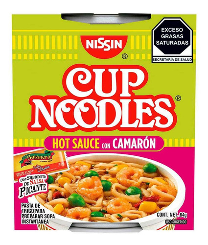 Sopa Instantánea Nissin Hot Sauce Camarón 64g