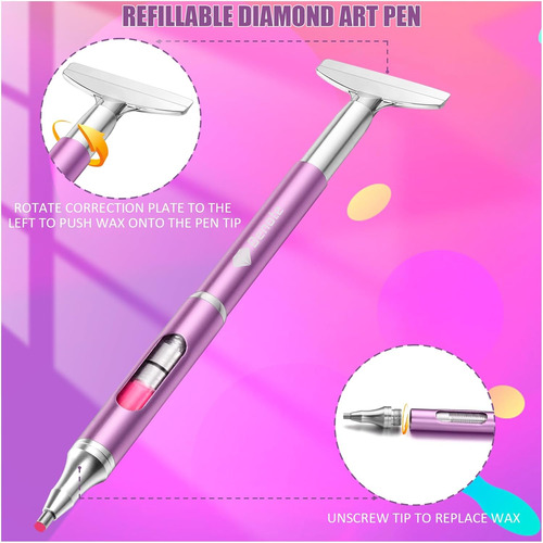 Benote Diamond Art Painting Pen Cera Recargable, Accesorios