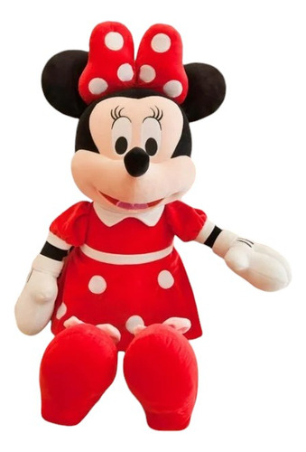 Peluche Minnie Mouse Vestido Rojo Suave Abrazable Elegante