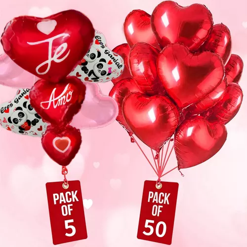 GENERICO X5 Decoracion San Valentin Globos Corazon Globos Corazones