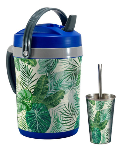 Set Terere Termo Vaso Bombilla, Hojas Verdes