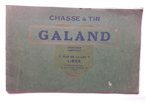 Galand Chasse Tir Armurier 1922 Catalogo Fra Por Armas Rifle