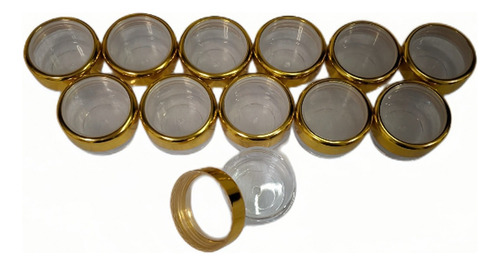 Envase Cosmético Tarro Dorado De 10ml 12 Piezas