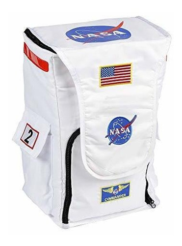 Aeromax Jr. Astronaut Backpack, White, With Nasa Patches