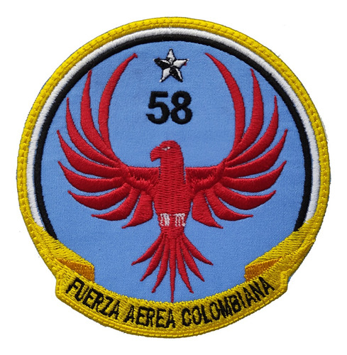 Parche Bordado Fuerza Aerea Colombiana Curso 58 Veteram Fac