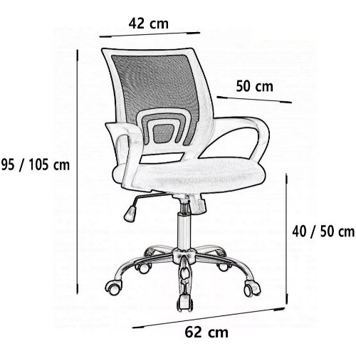 Imagen 2 de 7 de Silla De Oficina Giratoria Regulable En Altura Azul Mg