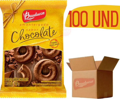 Biscoito Amanteigado Chocolate Bauducco Em Sache - 100 Un