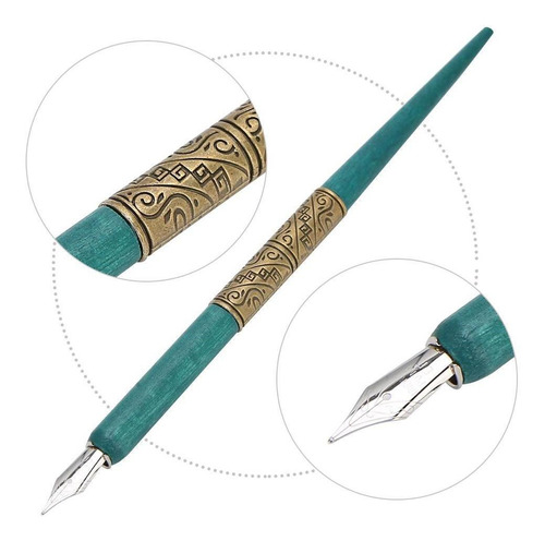 Kit De Pluma Y 6 Plumillas Para Caligrafía Inglesa