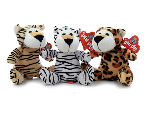 Animales De Selva De Peluche Tigre Leopardo 17 Cm 2667